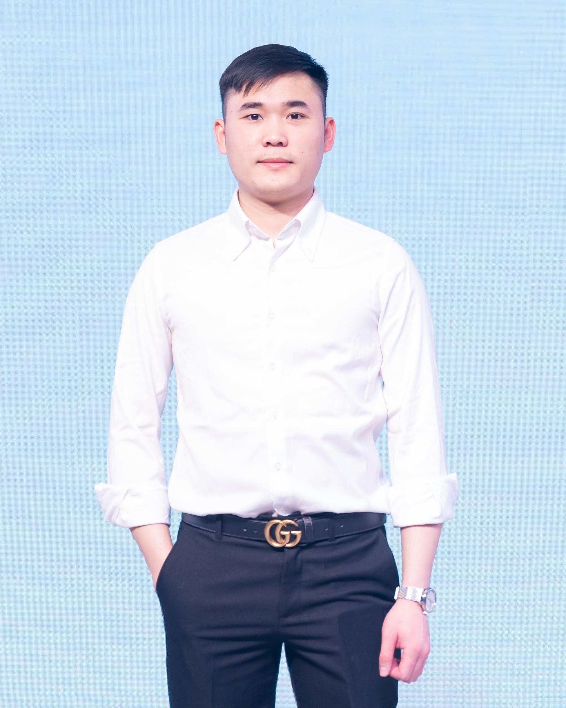 Bui Duy Anh working at desk